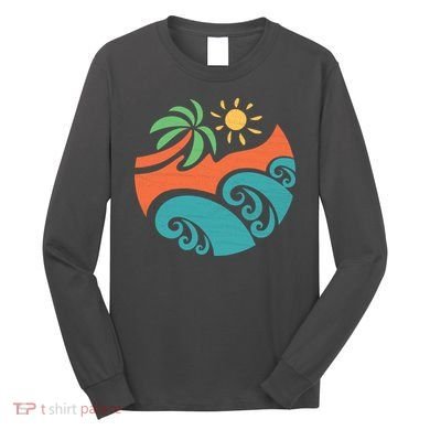Summer Vacation Ocean Waves Long Sleeve Shirt