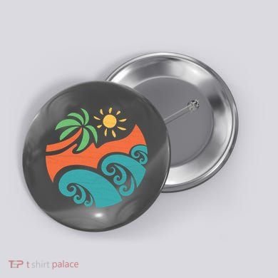 Summer Vacation Ocean Waves Button