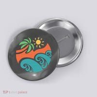 Summer Vacation Ocean Waves Button thumb 0