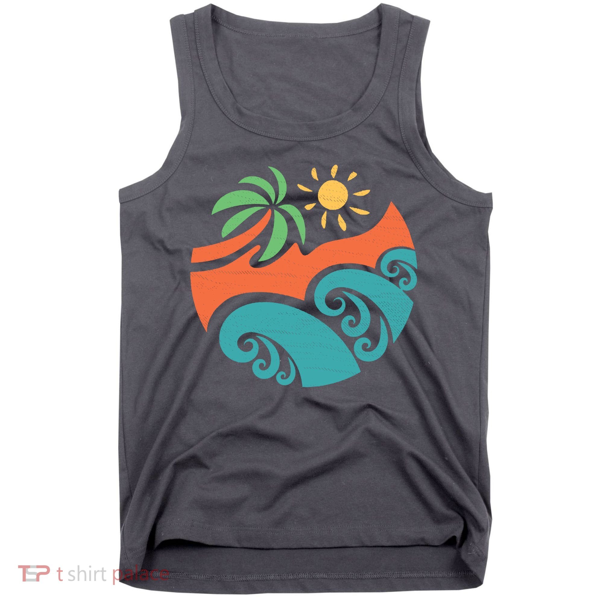 Summer Vacation Ocean Waves Tank Top