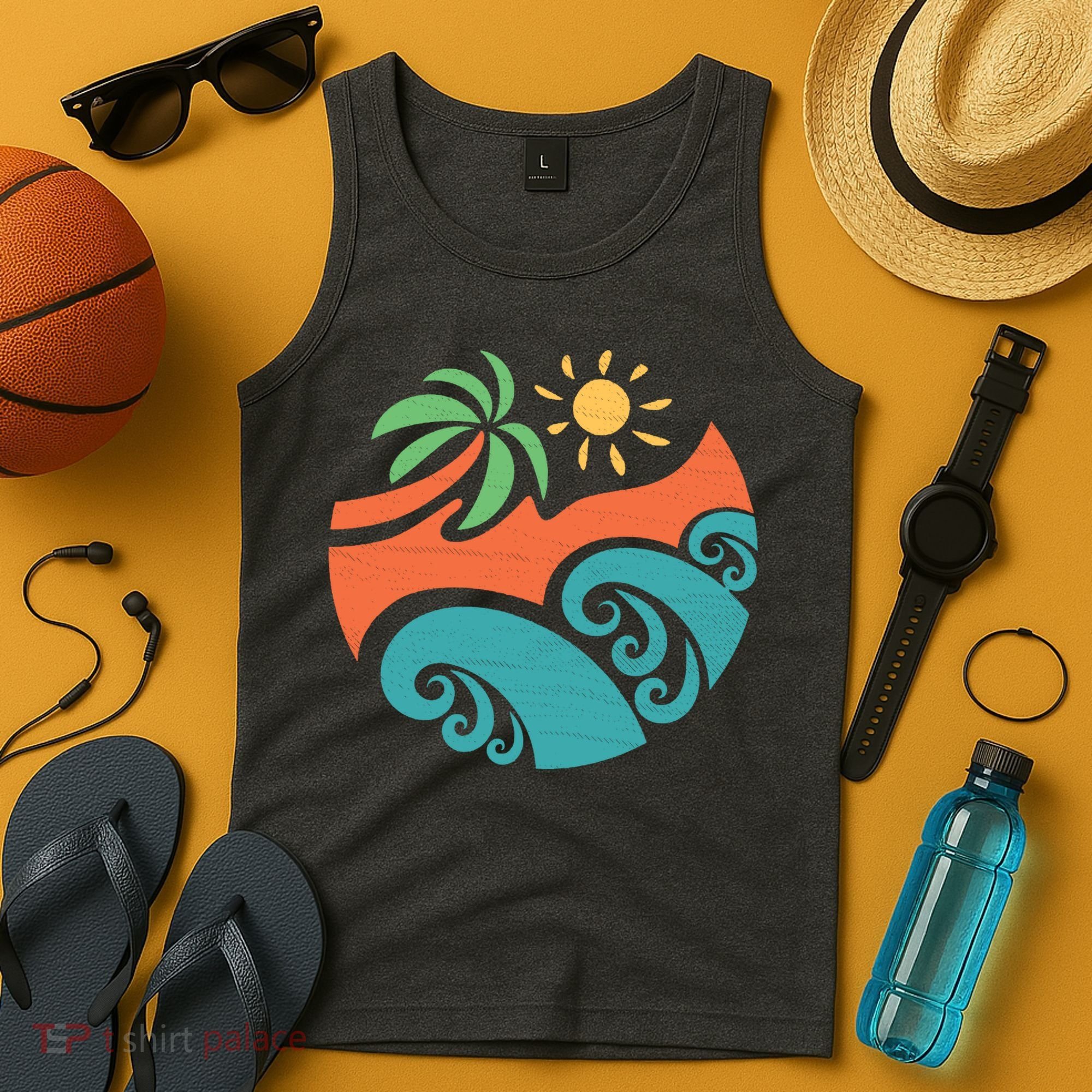 Summer Vacation Ocean Waves Tank Top