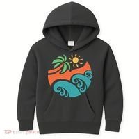 Summer Vacation Ocean Waves Kids Hoodie thumb 0