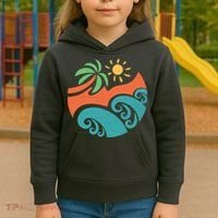 Summer Vacation Ocean Waves Kids Hoodie thumb 3
