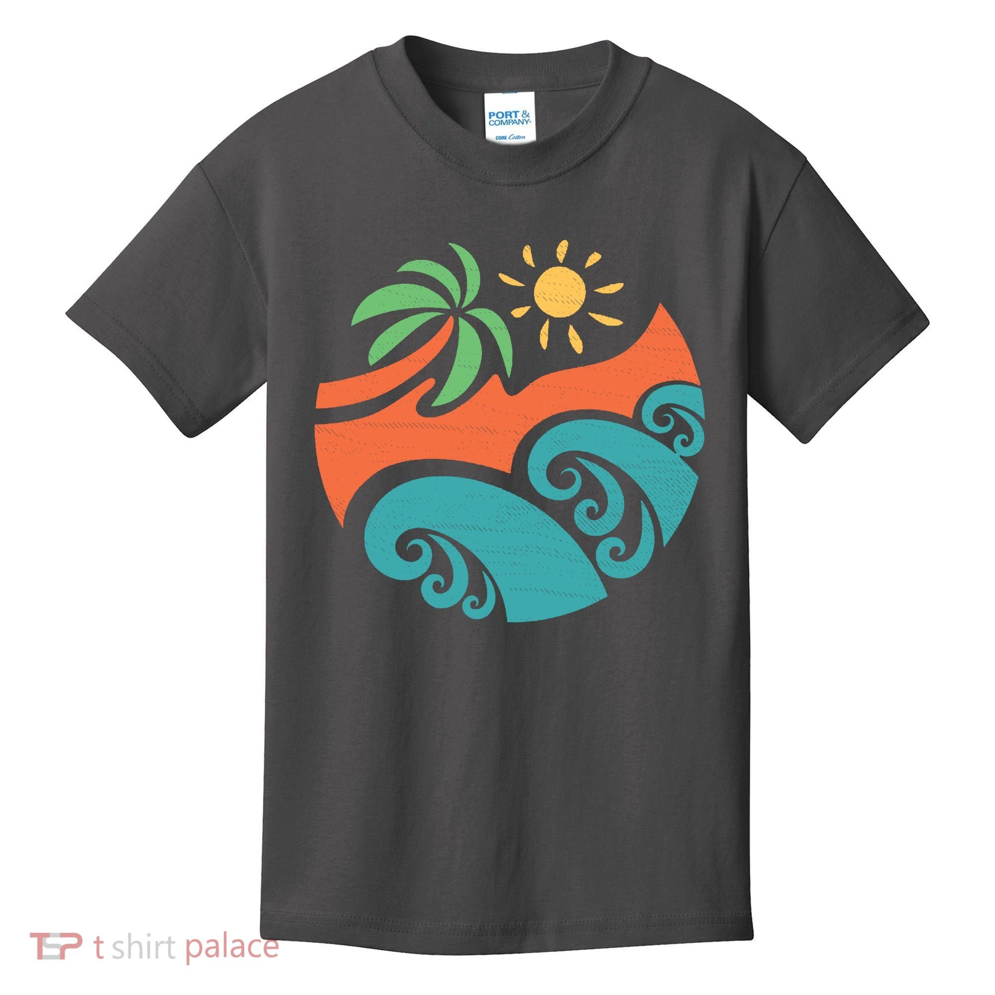 Summer Vacation Ocean Waves Kids T-Shirt