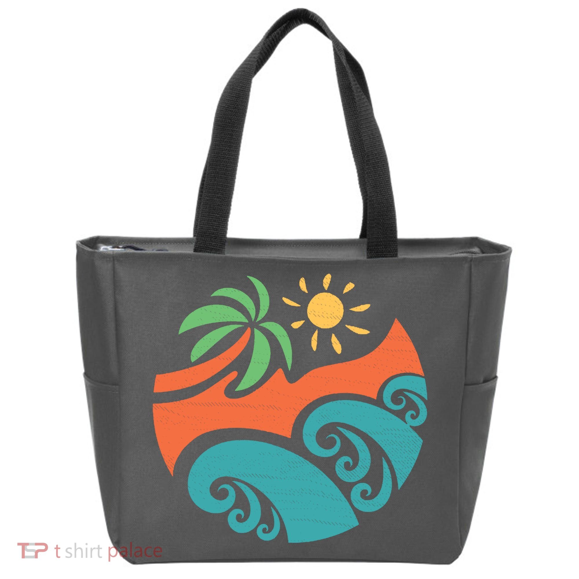 Summer Vacation Ocean Waves Tote Bag