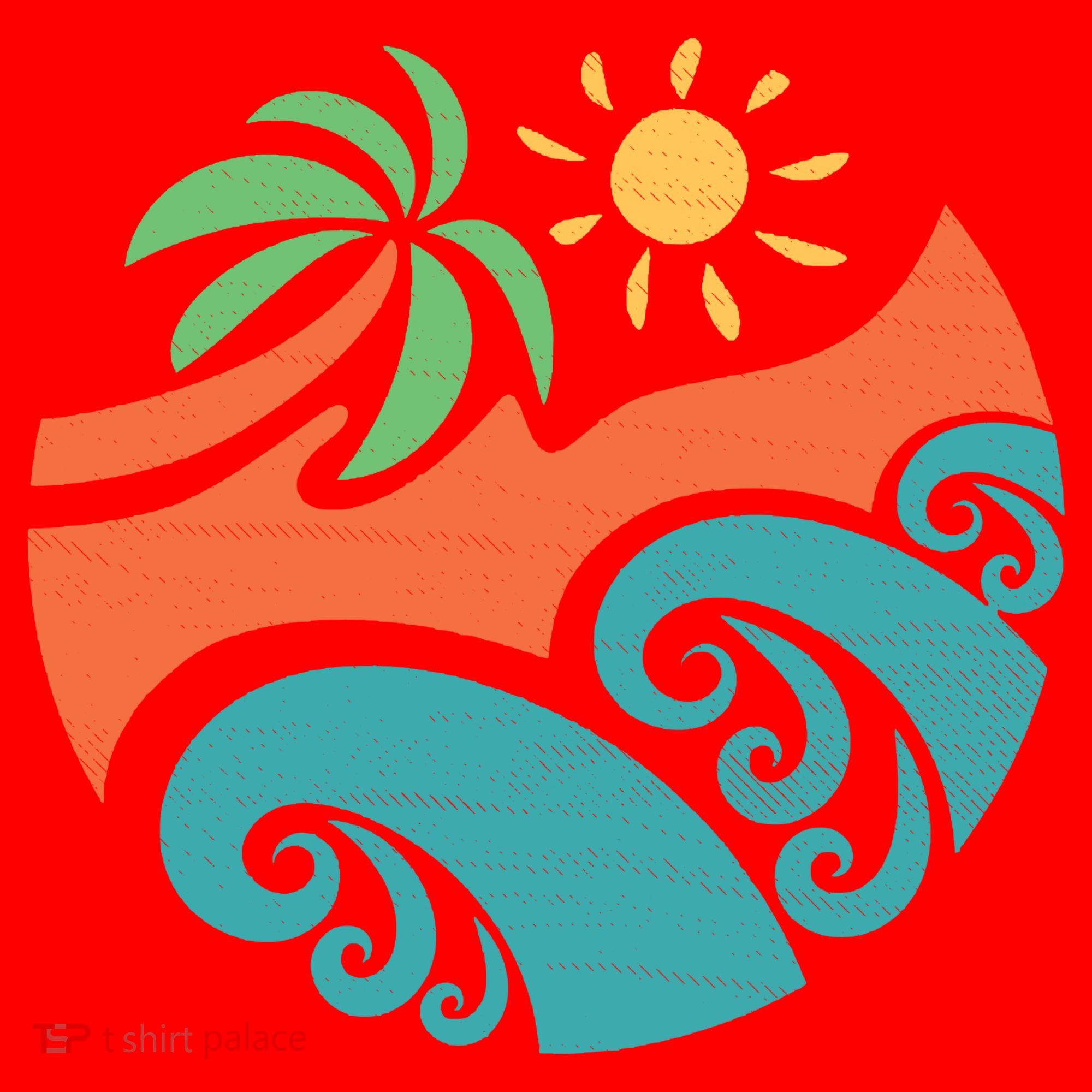 Summer Vacation Ocean Waves Santa Hat