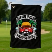 Sunset Vettes Of Northwest Florida Golf Towel thumb 1