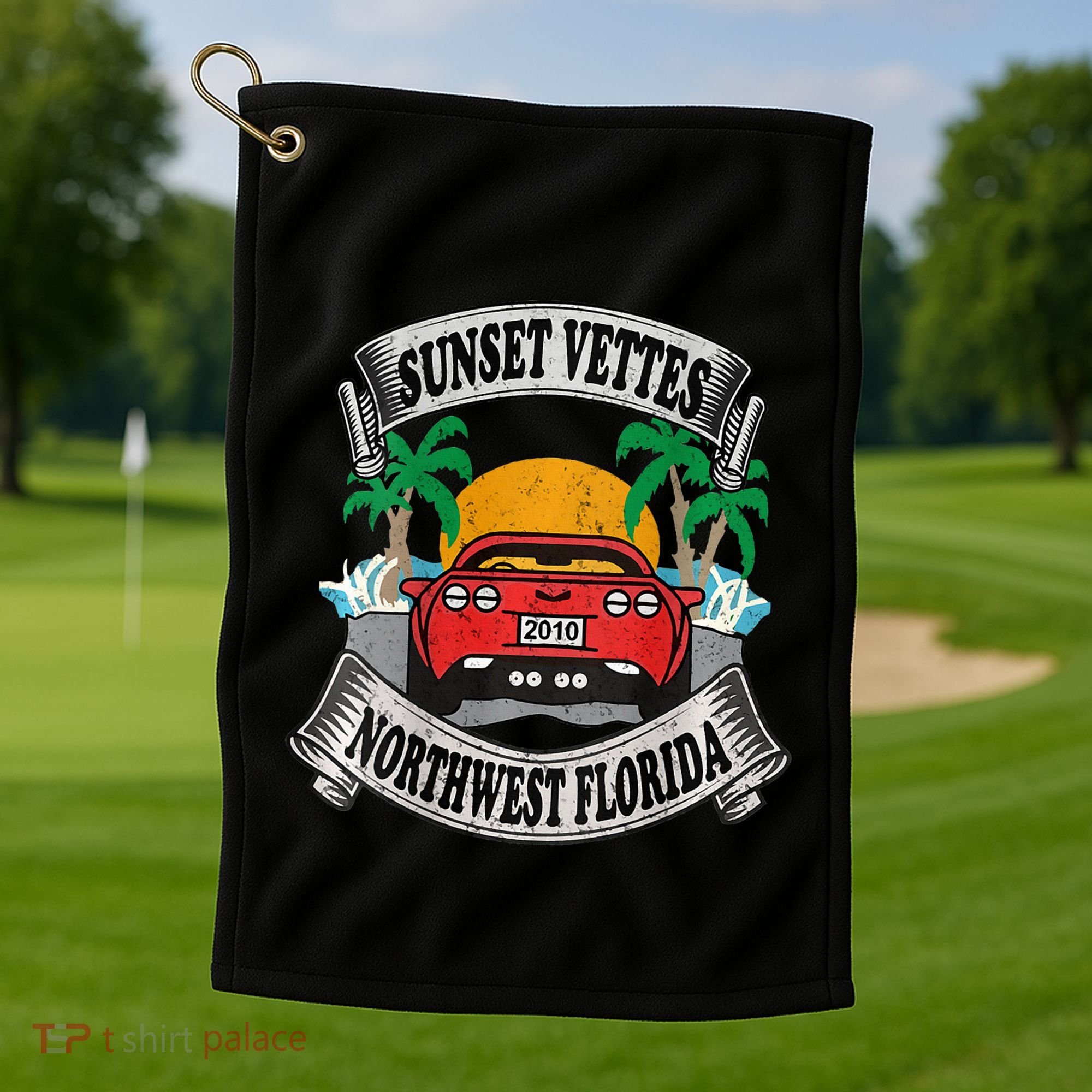 Sunset Vettes Of Northwest Florida Golf Towel