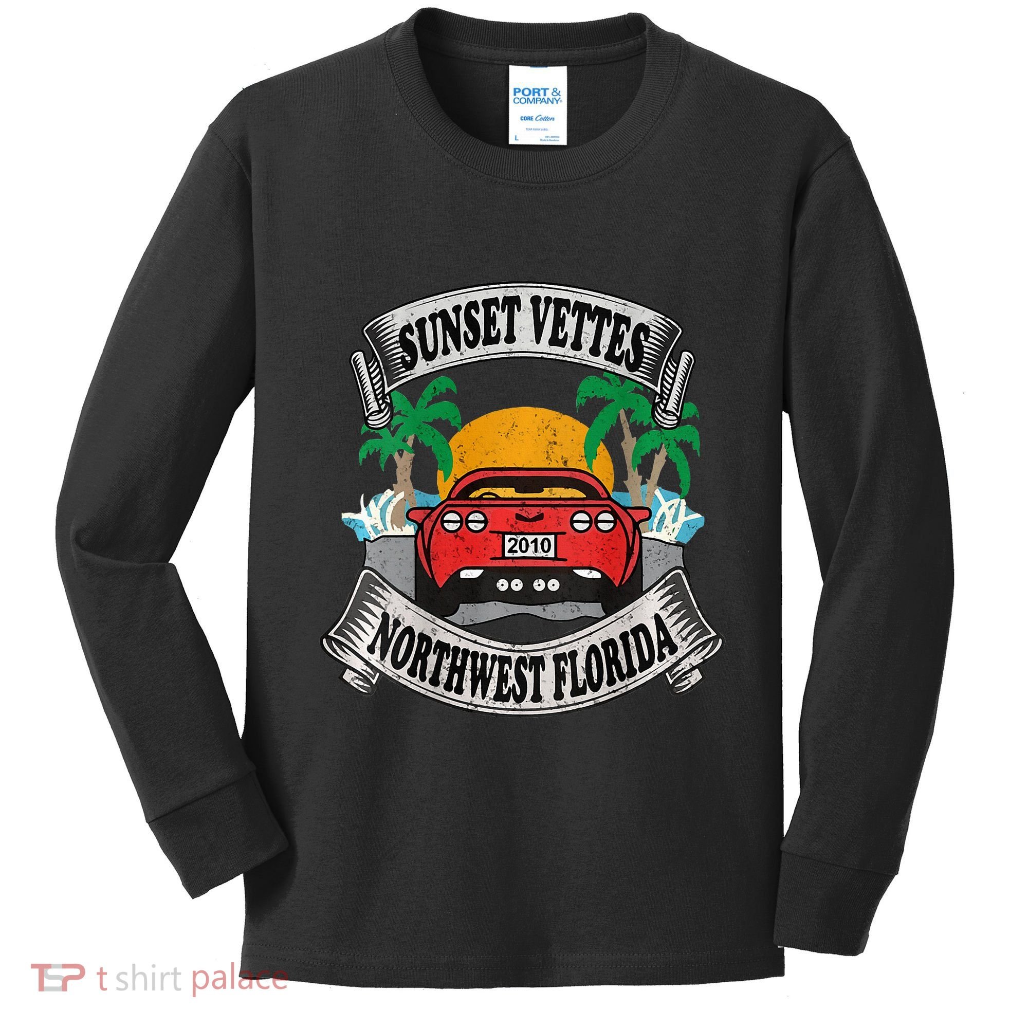 Sunset Vettes Of Northwest Florida Kids Long Sleeve Shirt