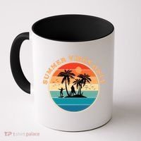 Summer Vibes Only Retro Beach Sunset Coffee Mug thumb 0