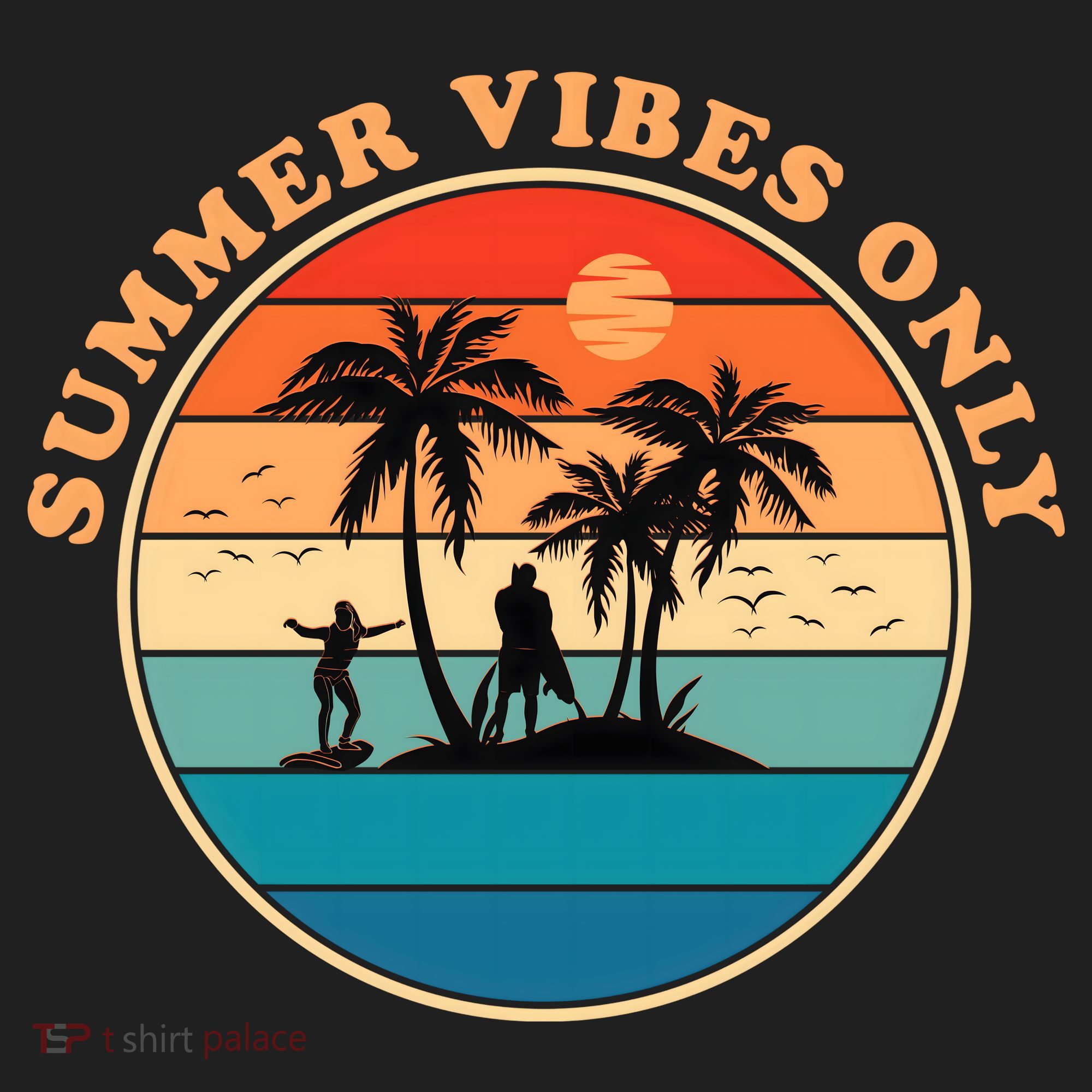 Summer Vibes Only Retro Beach Sunset Tumbler