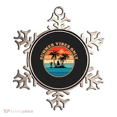 Summer Vibes Only Retro Beach Sunset Ornament