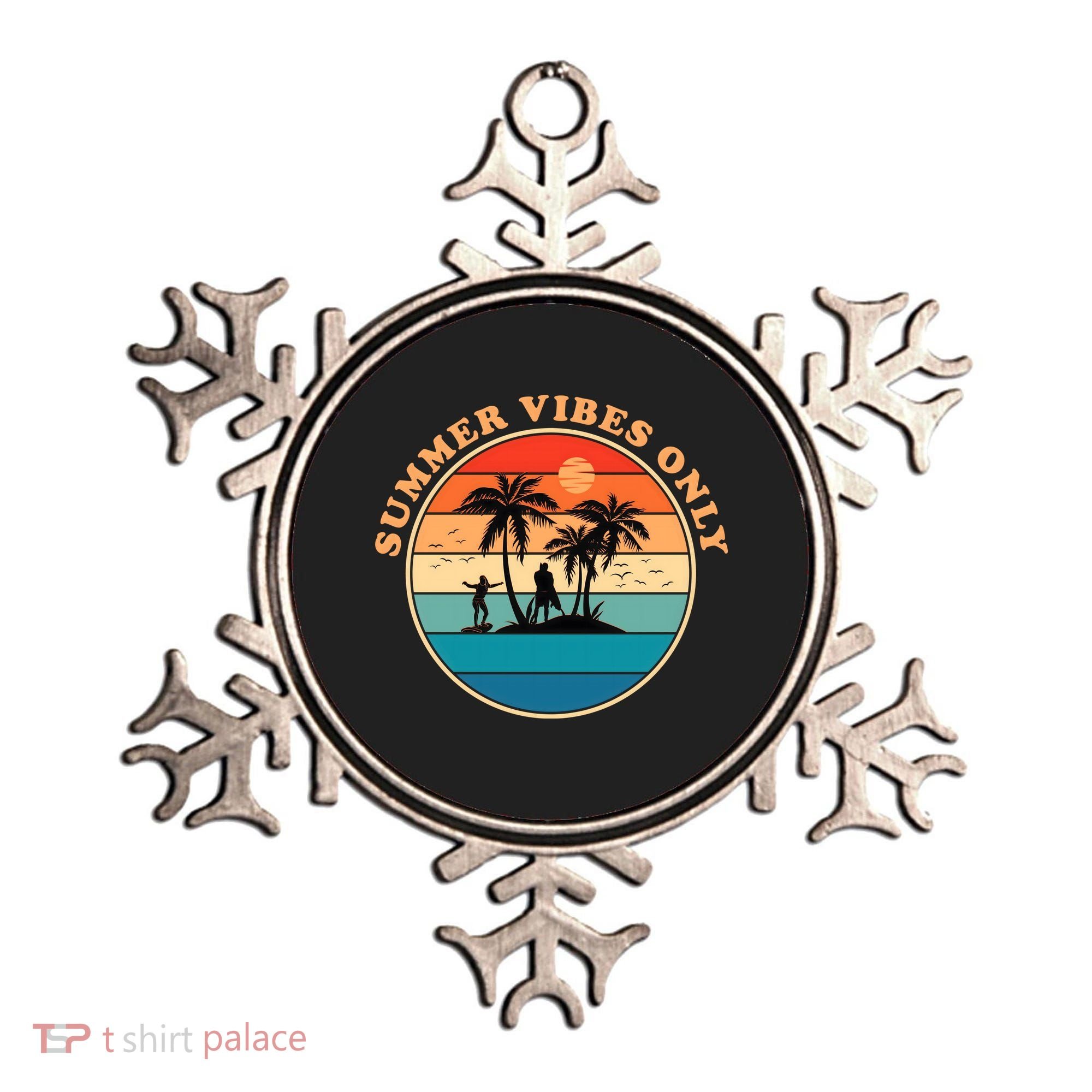 Summer Vibes Only Retro Beach Sunset Ornament