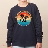 Summer Vibes Only Retro Beach Sunset Women's Sweatshirt thumb 0