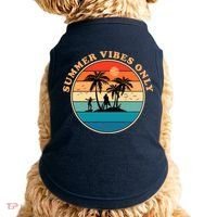 Summer Vibes Only Retro Beach Sunset Doggie Tank thumb 0