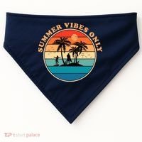 Summer Vibes Only Retro Beach Sunset USA-Made Doggie Bandana thumb 0