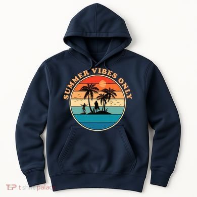 Summer Vibes Only Retro Beach Sunset Hoodie