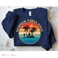 Summer Vibes Only Retro Beach Sunset Sweatshirt thumb 2
