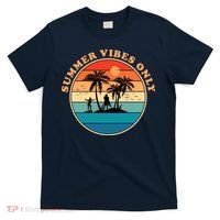 Summer Vibes Only Retro Beach Sunset T-Shirt thumb 0