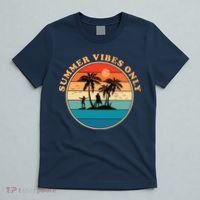 Summer Vibes Only Retro Beach Sunset T-Shirt thumb 5