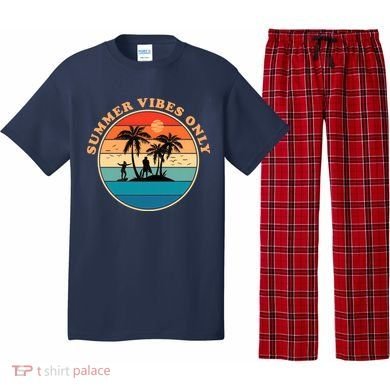 Summer Vibes Only Retro Beach Sunset Pajama Set
