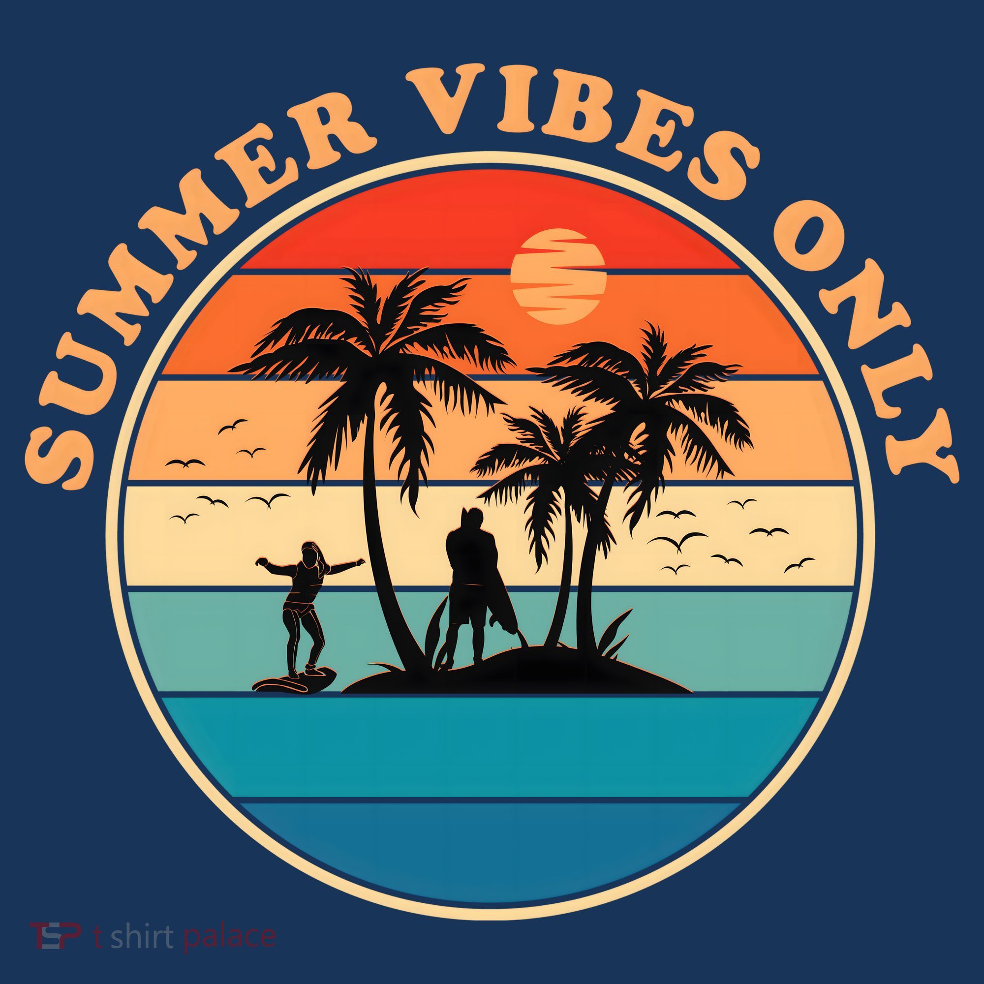 Summer Vibes Only Retro Beach Sunset Mousepad