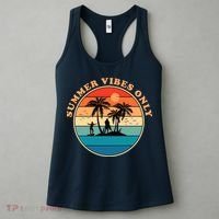 Summer Vibes Only Retro Beach Sunset Women's Tank Top thumb 3