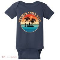 Summer Vibes Only Retro Beach Sunset Baby Bodysuit thumb 0