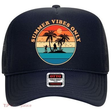 Summer Vibes Only Retro Beach Sunset Hat
