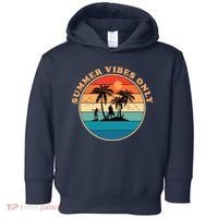 Summer Vibes Only Retro Beach Sunset Toddler Hoodie thumb 0