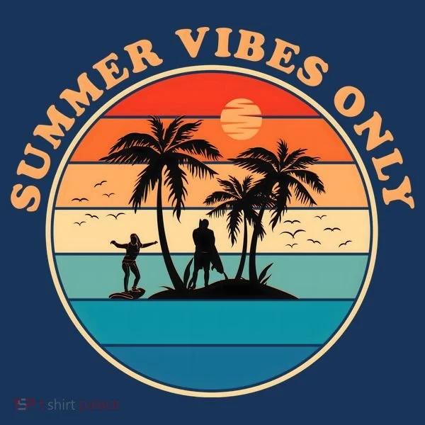 Summer Vibes Only Retro Beach Sunset Toddler Hoodie