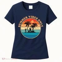 Summer Vibes Only Retro Beach Sunset Women's T-Shirt thumb 0