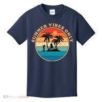 Summer Vibes Only Retro Beach Sunset Kids T-Shirt thumb 0