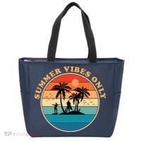 Summer Vibes Only Retro Beach Sunset Tote Bag thumb 0