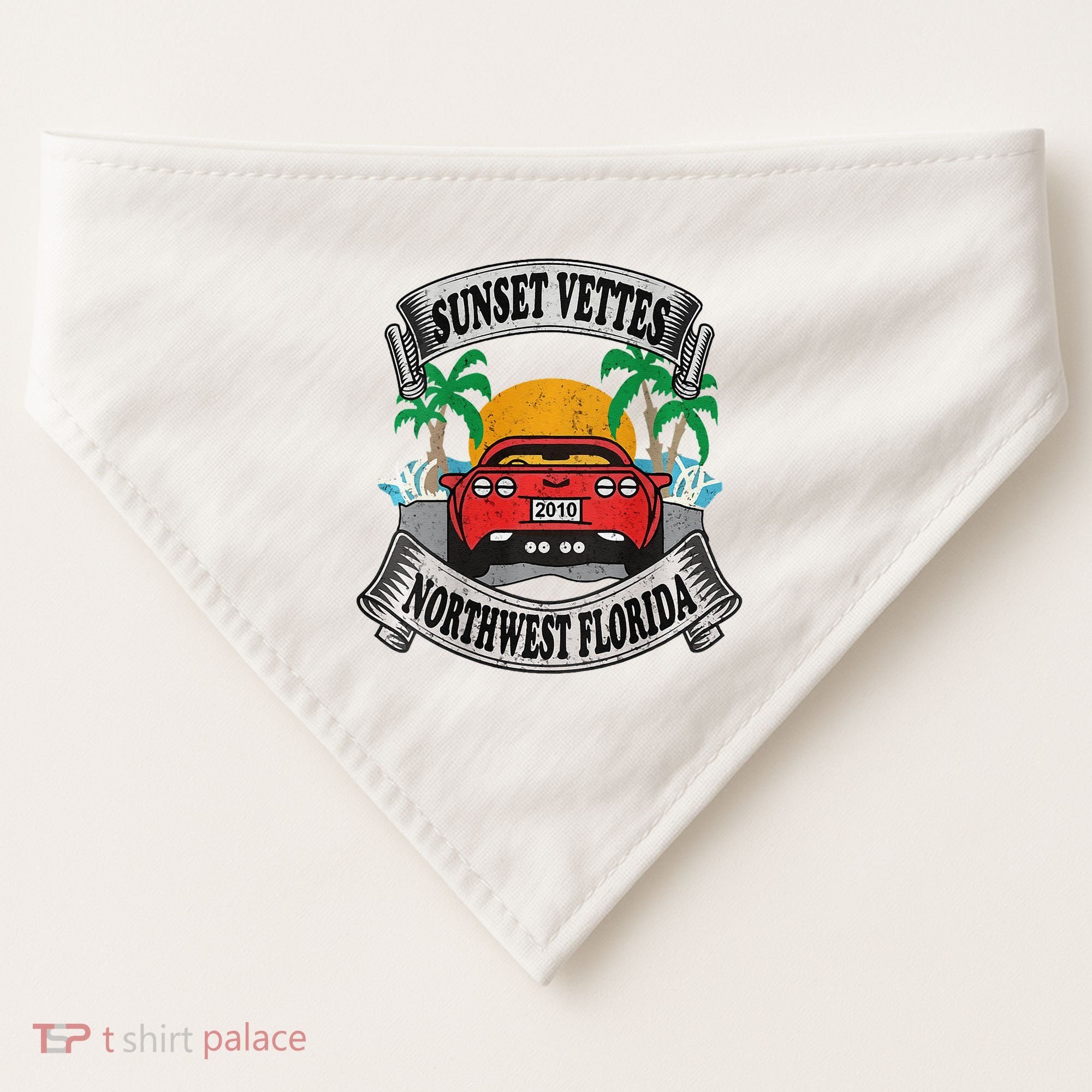 Sunset Vettes Of Northwest Florida USA-Made Doggie Bandana