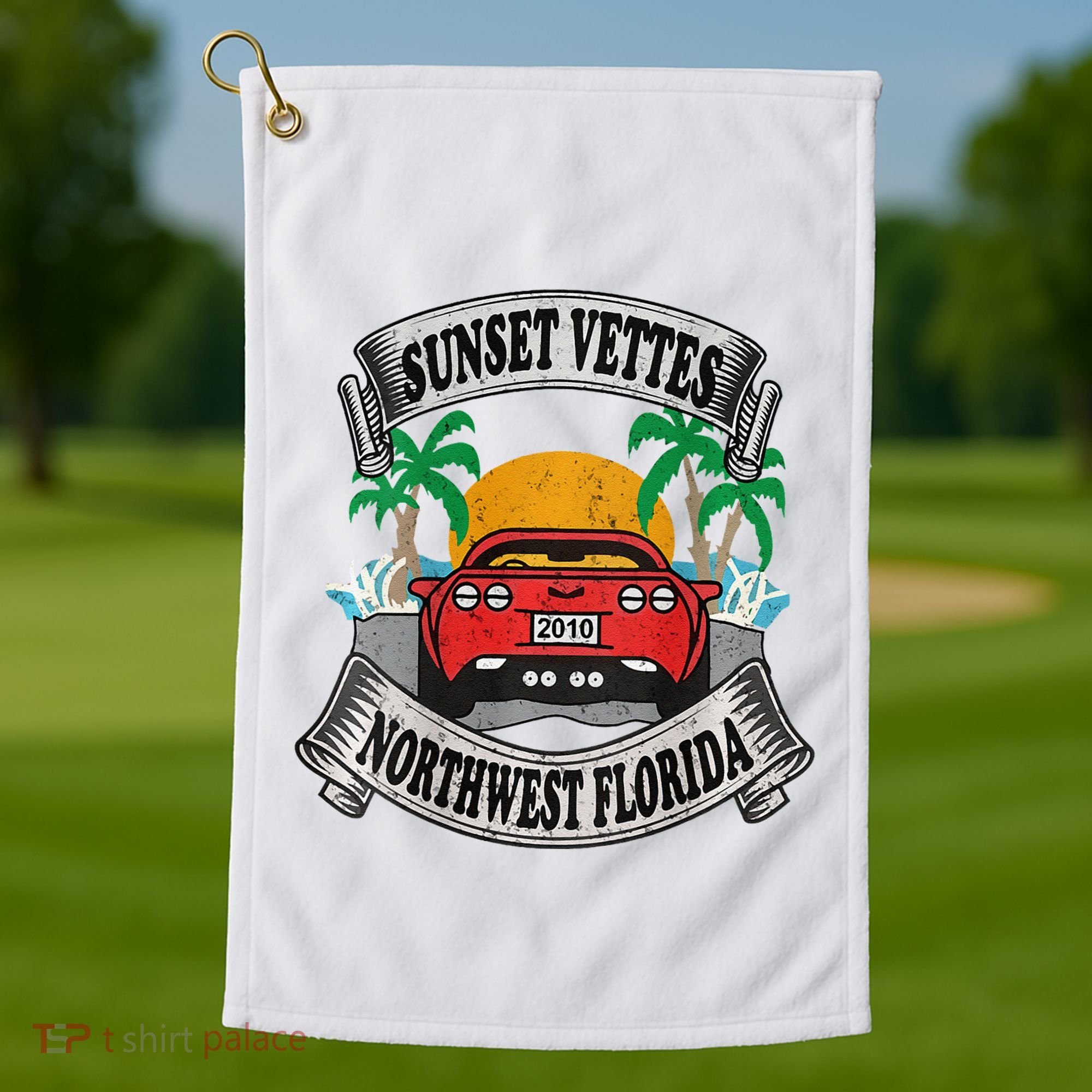 Sunset Vettes Of Northwest Florida Golf Towel