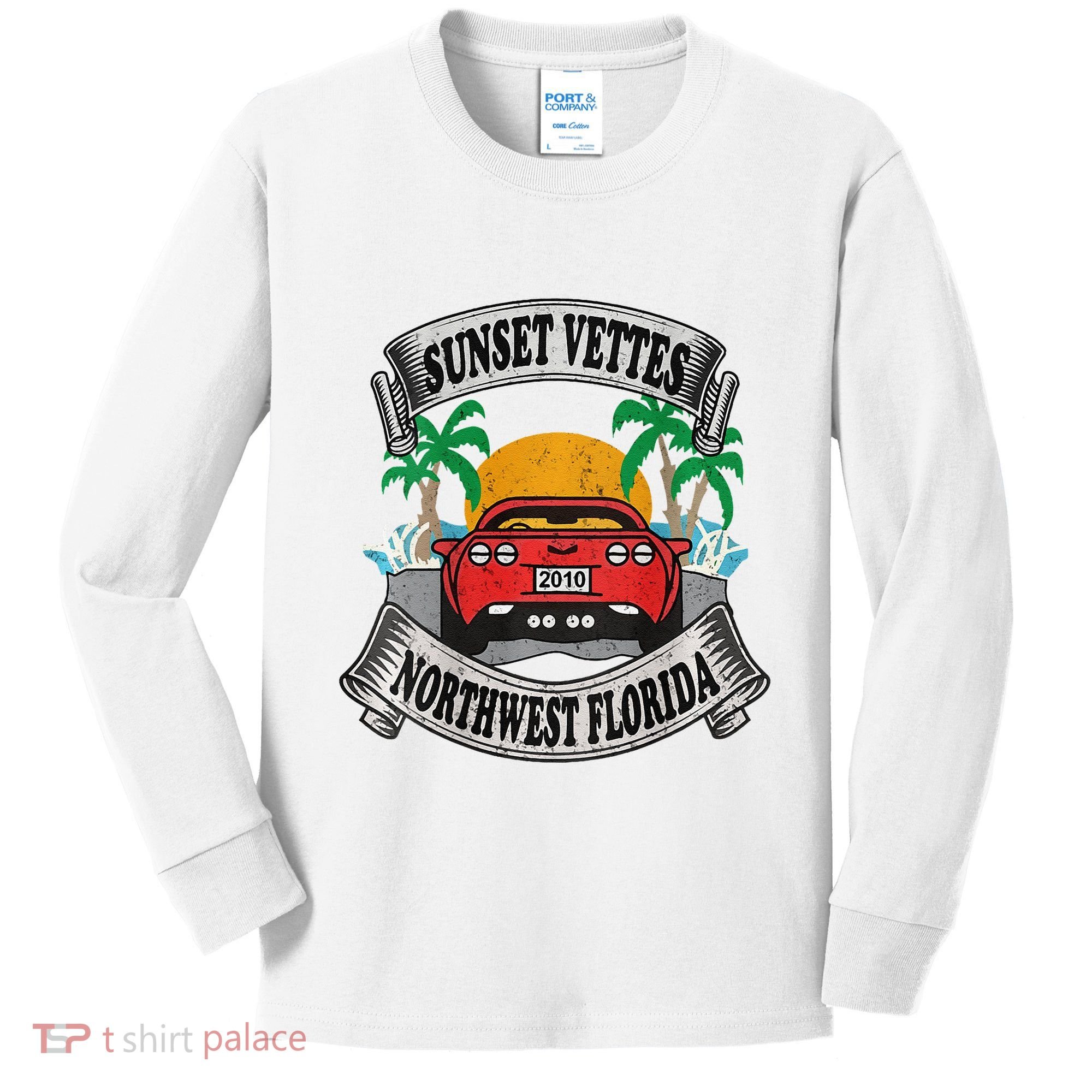 Sunset Vettes Of Northwest Florida Kids Long Sleeve Shirt