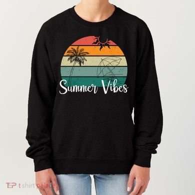Summer Vibes Palm Trees Retro Sunset Women's Sweatshirt
