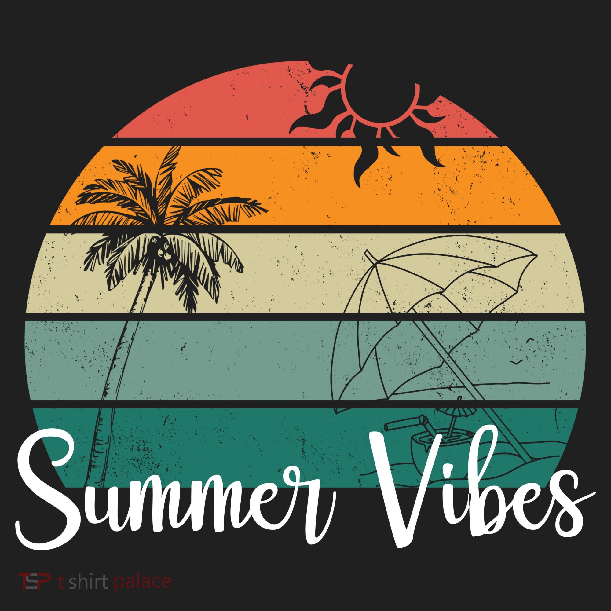 Summer Vibes Palm Trees Retro Sunset Women's Sweatshirt