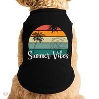 Summer Vibes Palm Trees Retro Sunset Doggie Tank thumb 0