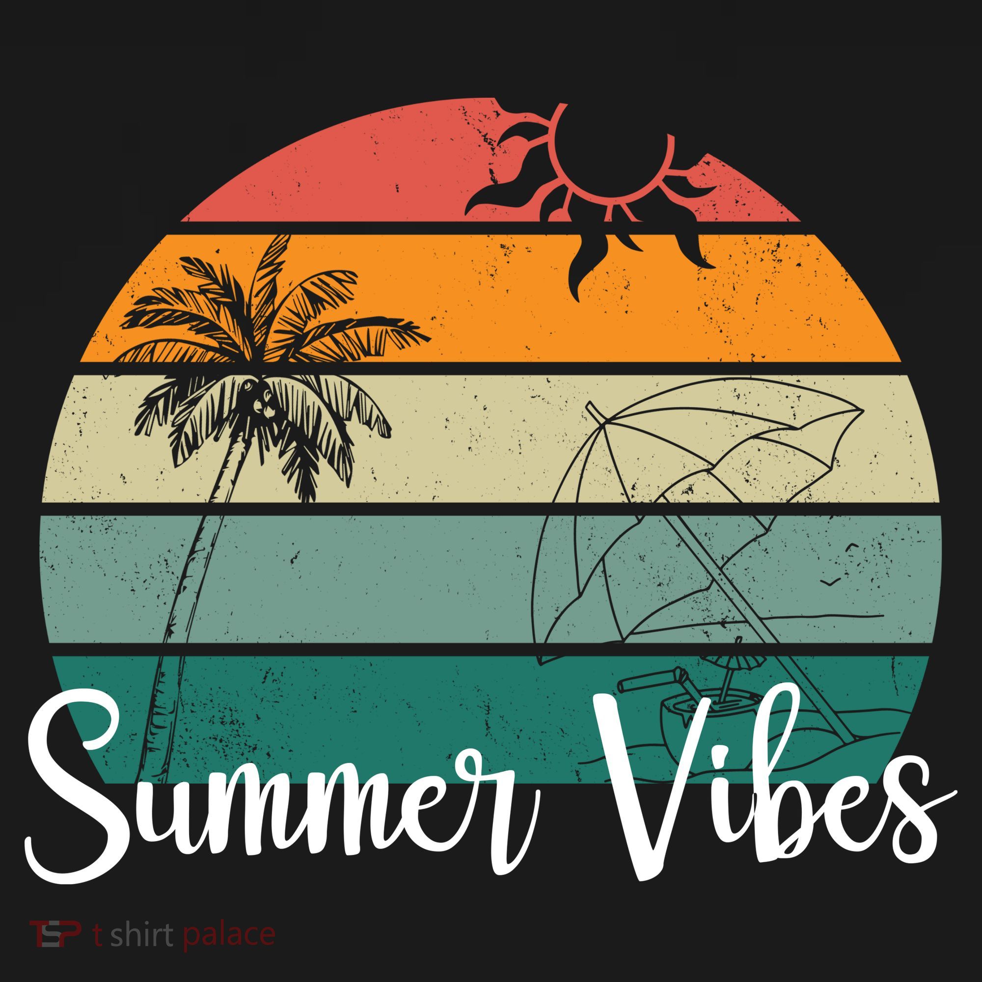 Summer Vibes Palm Trees Retro Sunset Doggie Tank