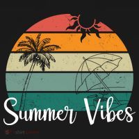 Summer Vibes Palm Trees Retro Sunset USA-Made Doggie Bandana thumb 2