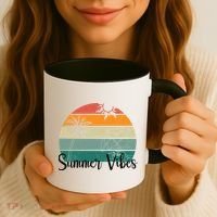 Summer Vibes Palm Trees Retro Sunset Coffee Mug thumb 3