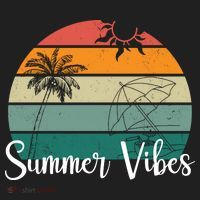 Summer Vibes Palm Trees Retro Sunset Beanie thumb 2