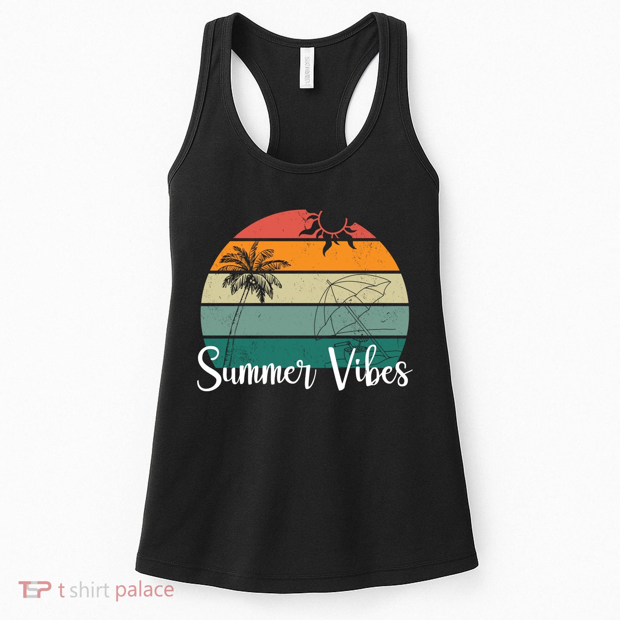 Summer Vibes Palm Trees Retro Sunset Women's Tank Top