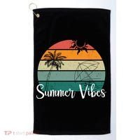 Summer Vibes Palm Trees Retro Sunset Golf Towel thumb 0