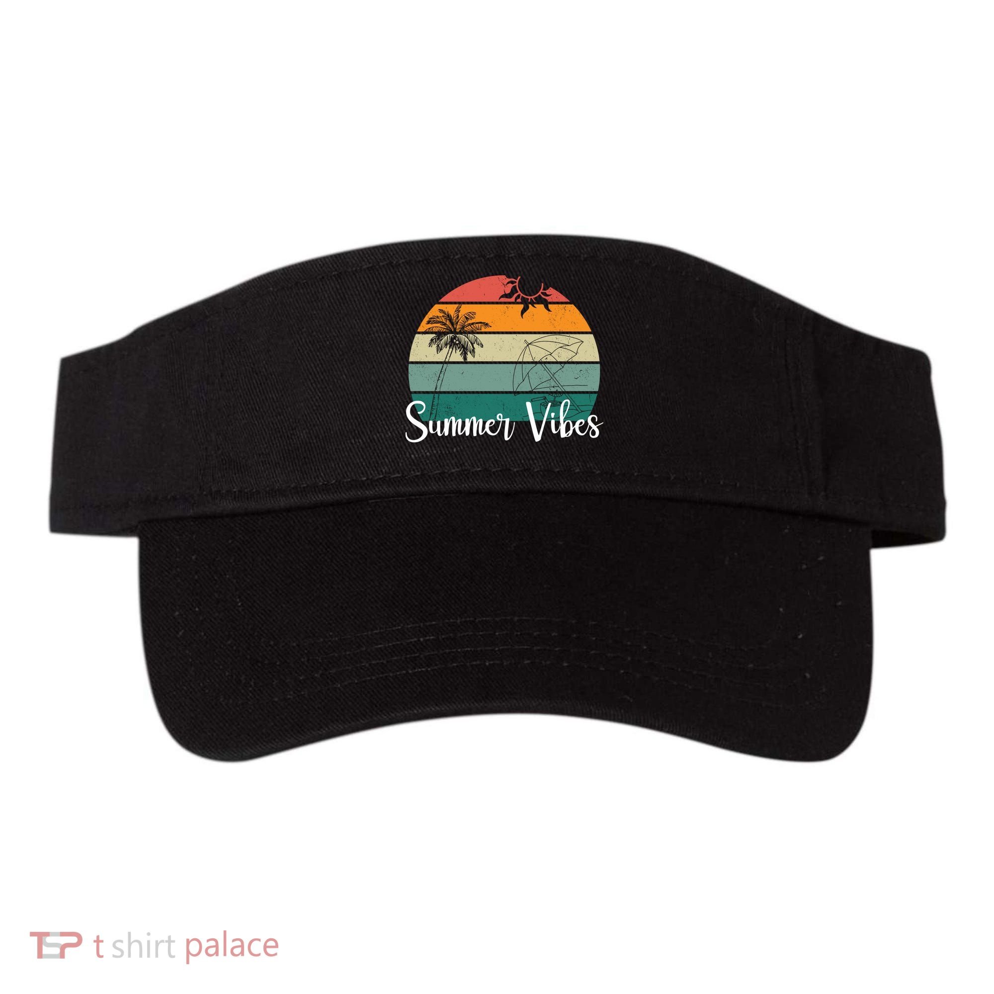 Summer Vibes Palm Trees Retro Sunset Visor