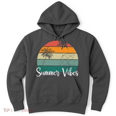 Summer Vibes Palm Trees Retro Sunset Hoodie