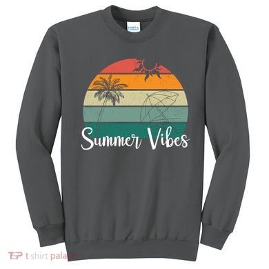 Summer Vibes Palm Trees Retro Sunset Sweatshirt
