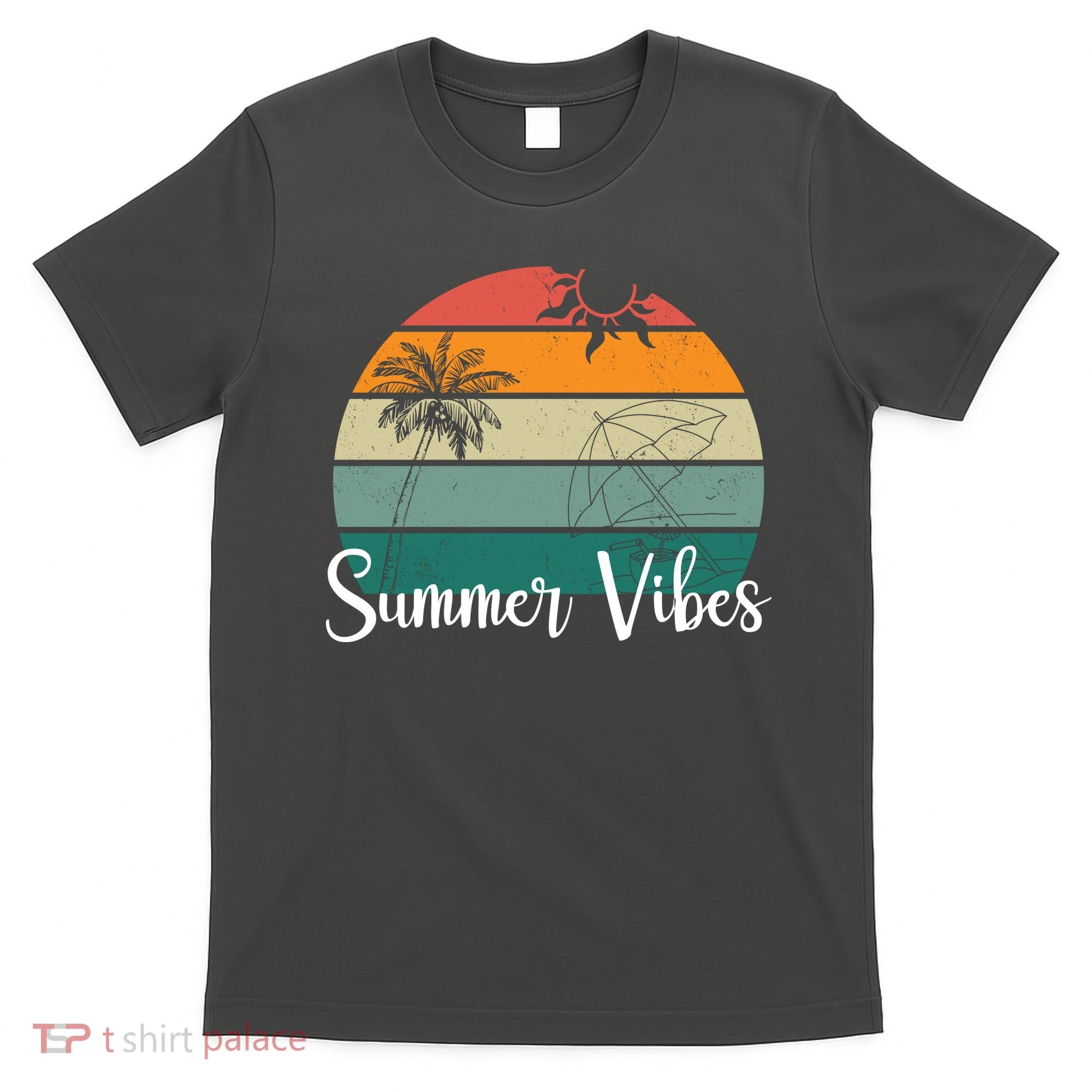 Summer Vibes Palm Trees Retro Sunset T-Shirt